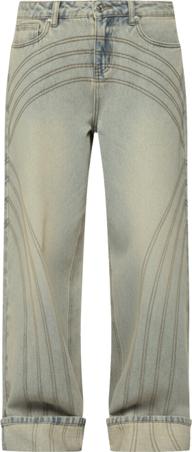 Women's Cuffed Low Rise Wide Leg Jeans