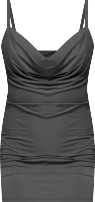 Women's Layered Bra Cowl Neck Mini Dress