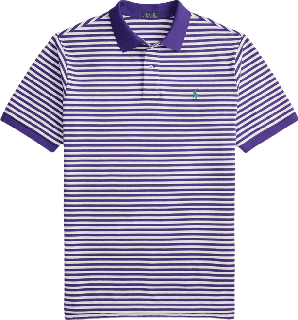 Men's Big & Tall Striped Mesh Polo Shirt