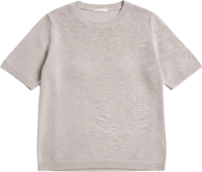 Women's Linen Blend Textured Crewneck Short-Sleeve Sweater, Macy's Exclusive