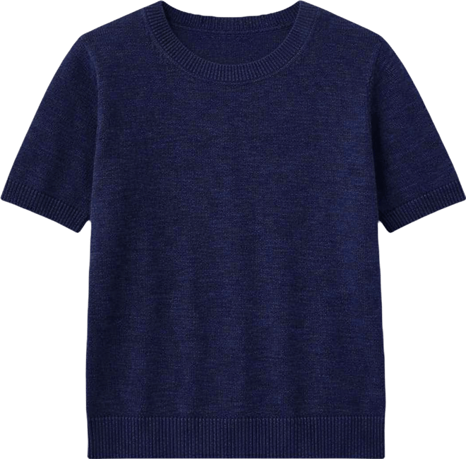 Women's Linen Blend Textured Crewneck Short-Sleeve Sweater, Macy's Exclusive