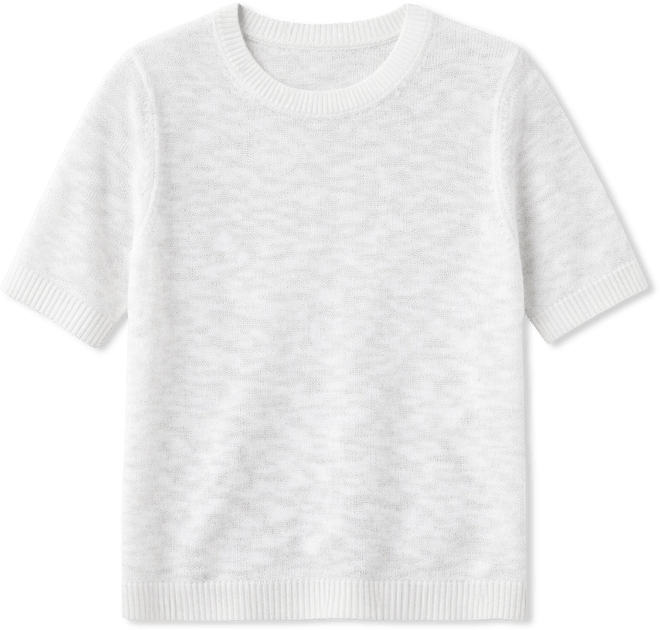 Women's Linen Blend Textured Crewneck Short-Sleeve Sweater, Macy's Exclusive