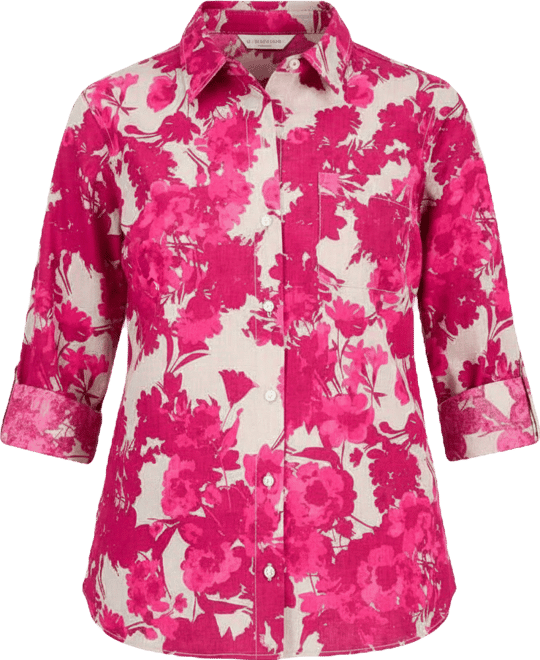 Nautica Women's Patterned Roll-Tab Shirt