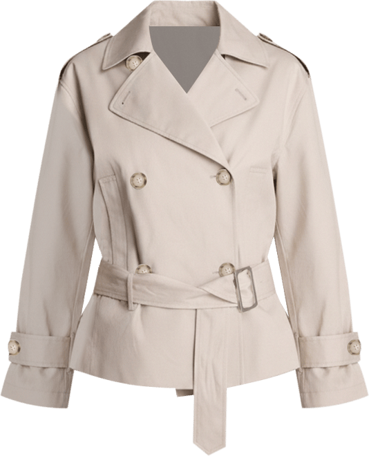 Women's Drop-Waist Belted Trench Jacket