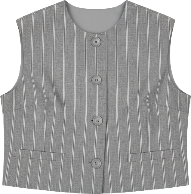 Women's Pinstripe Boxy Vest