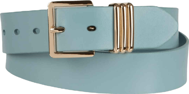 Women's Triple-Metal Strap Keeper Casual Leather Belt