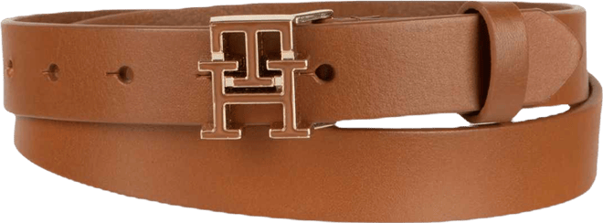 Women's Enamel Monogram Buckle Casual Leather Belt