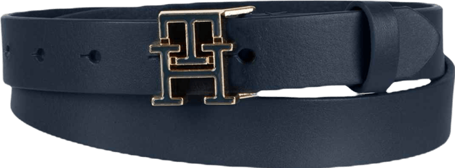 Women's Enamel Monogram Buckle Casual Leather Belt