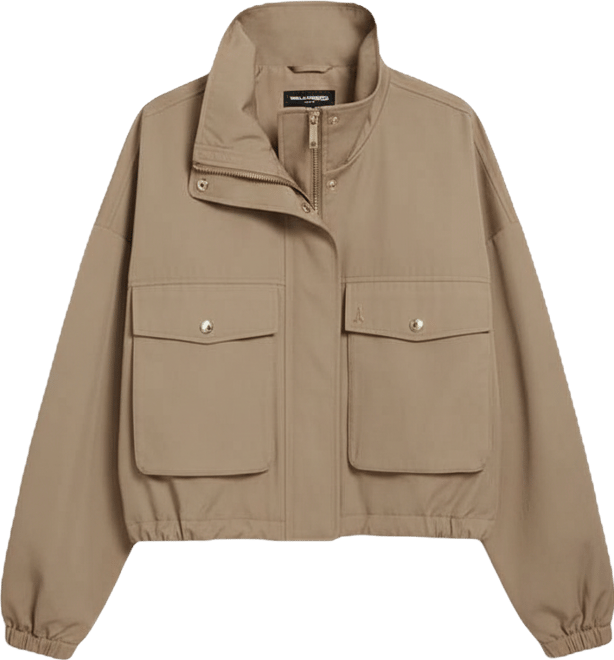 Women's Cropped Dropped Sleeve Bomber