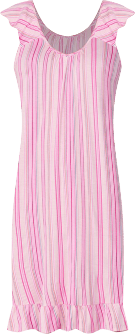 Women's Printed Short-Sleeve Chemise Sleep Dress