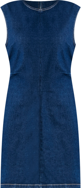 Women's Sleeveless Crewneck Denim Mini Dress