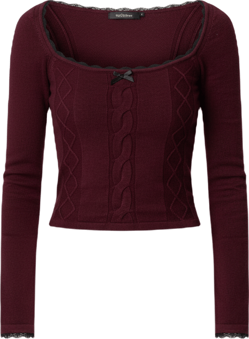 Women's Ansley Lacey Cable Knit Top