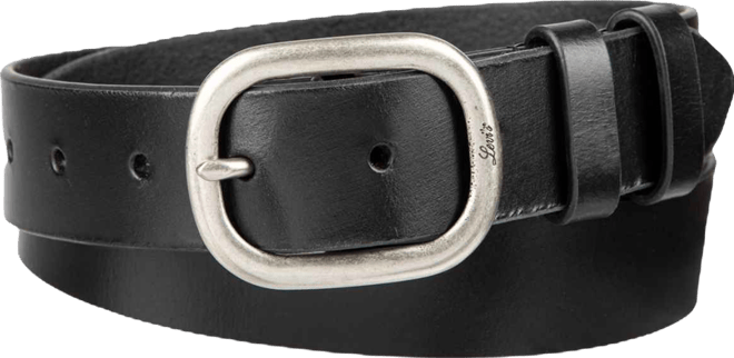 Women's Casual Center Bar Double Loop Leather Belt