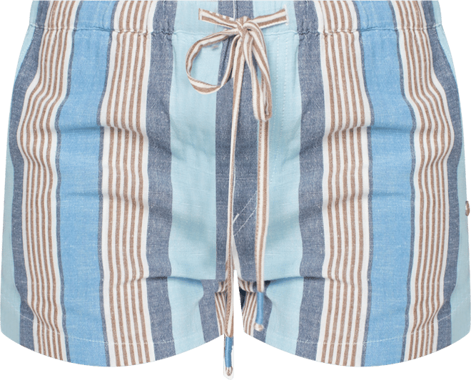 Juniors' Iyla Stripe Print Relaxed Fit Shorts