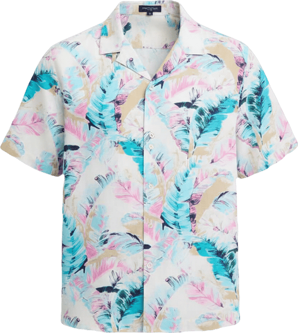 Men's Paint Palm Short-Sleeve Shirt, Macy's Exclusive