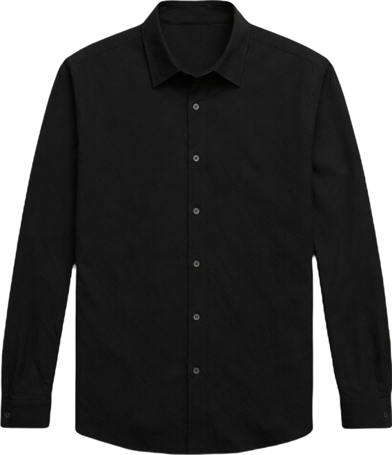 Men's Long-Sleeve Mini Seersucker Shirt