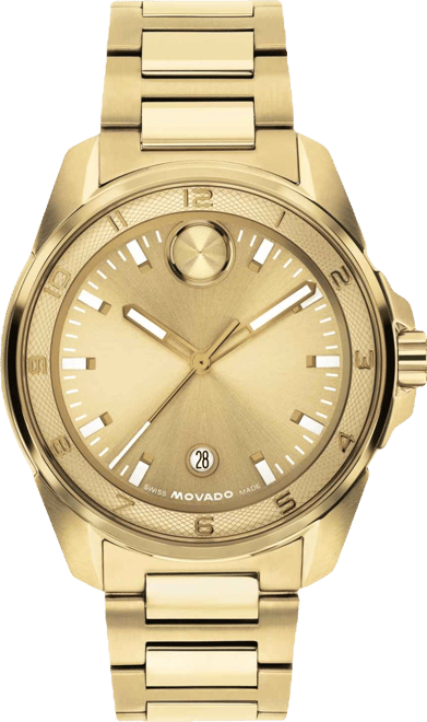 Movado Men's Bold Verso S Swiss Quartz Ionic Plated Light Yellow