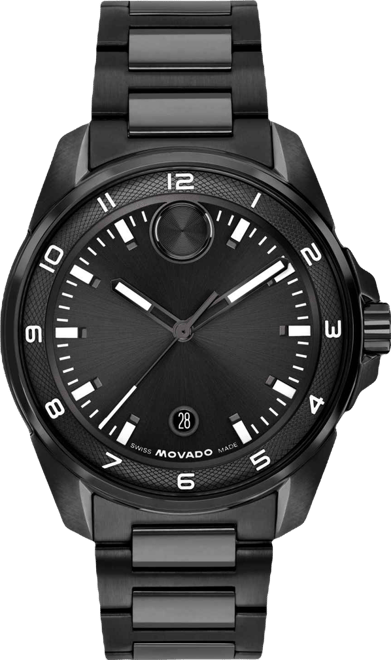 Men's Bold Verso S Swiss Quartz Ionic Plated Black Steel Watch, 42mm