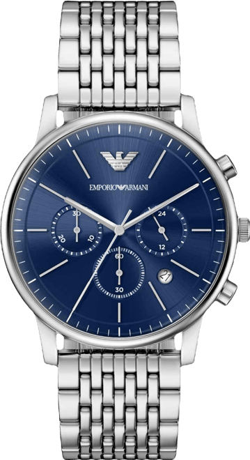 Men's Quartz Chronograph Silver Stainless Steel Watch, 42mm