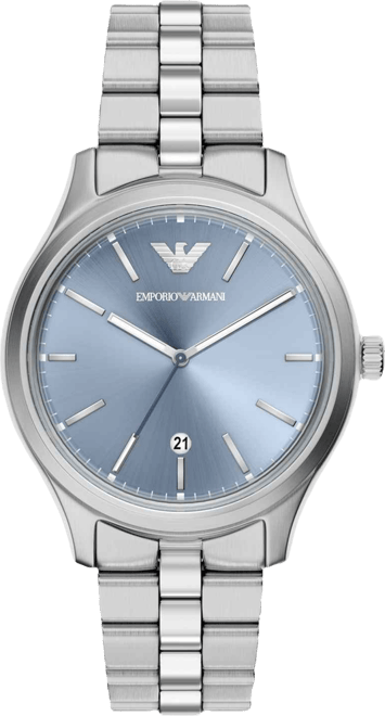 Men's Quartz Three-Hand Silver Stainless Steel Watch, 41mm