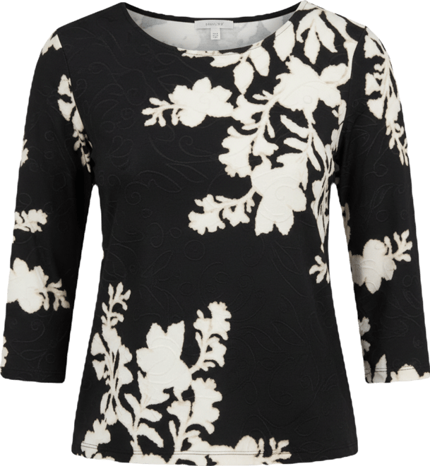 Petite Cameron Floral 3/4-Sleeve Jacquard Top, Macy's Exclusive