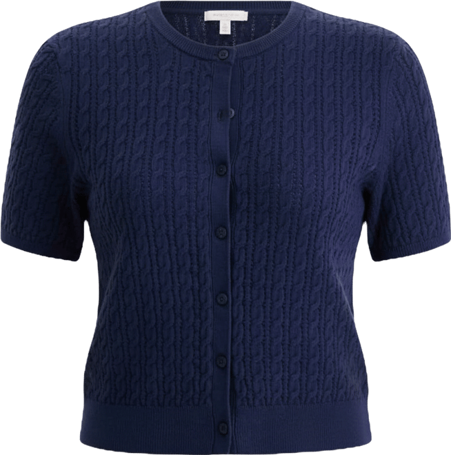 Women's Short Sleeve Cable-Knit Cardigan, Macy's Exclusive