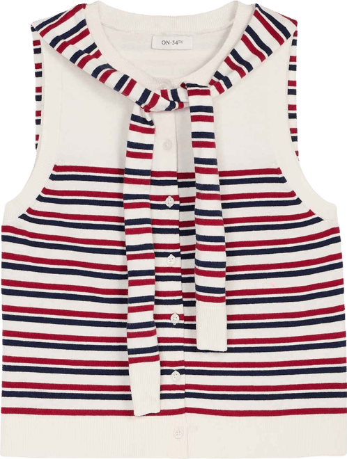 Women's Tie-Neck Sleeveless Sweater, Macy's Exclusive