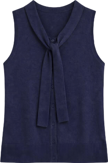 Women's Tie-Neck Sleeveless Sweater, Macy's Exclusive