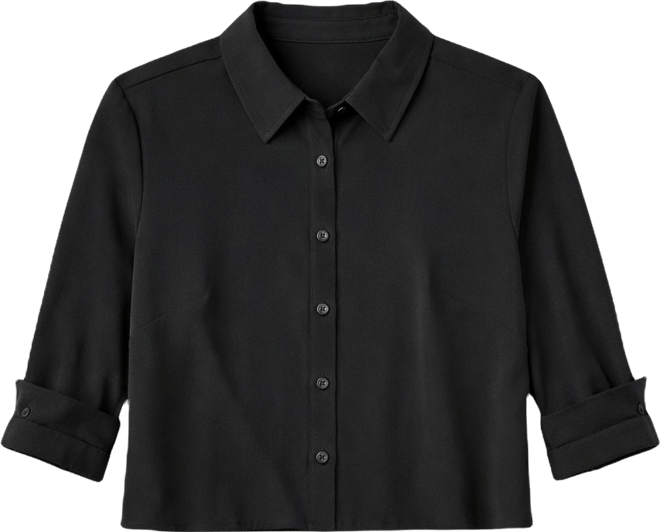Women's Cropped Button-Down Crepe Shirt, Macy's Exclusive