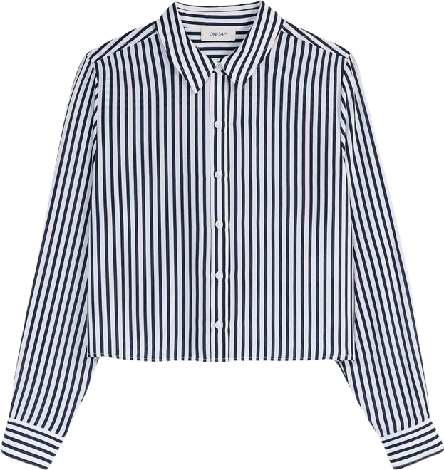 Women's Cropped Button-Down Crepe Shirt, Macy's Exclusive