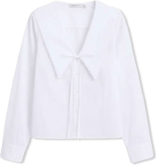 Women's Lace Trim Sailor Collar Long-Sleeve Blouse, Macy's Exclusive