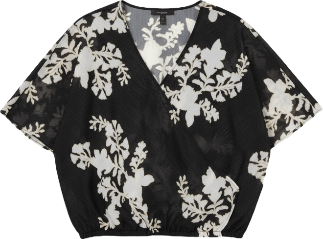 Women's Surplice V-Neck Elbow-Sleeve Top, Macy's Exclusive