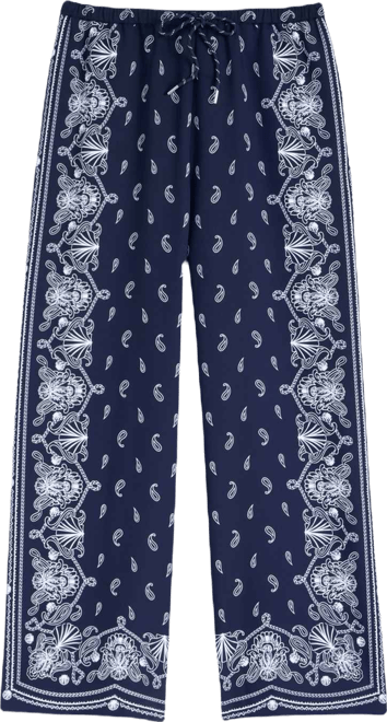 Women's Bandana-Print Wide-Leg Pull-On Pants, Macy's Exclusive