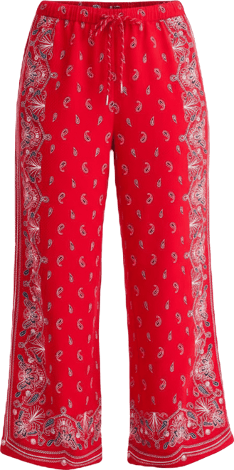 Women's Bandana-Print Wide-Leg Pull-On Pants, Macy's Exclusive