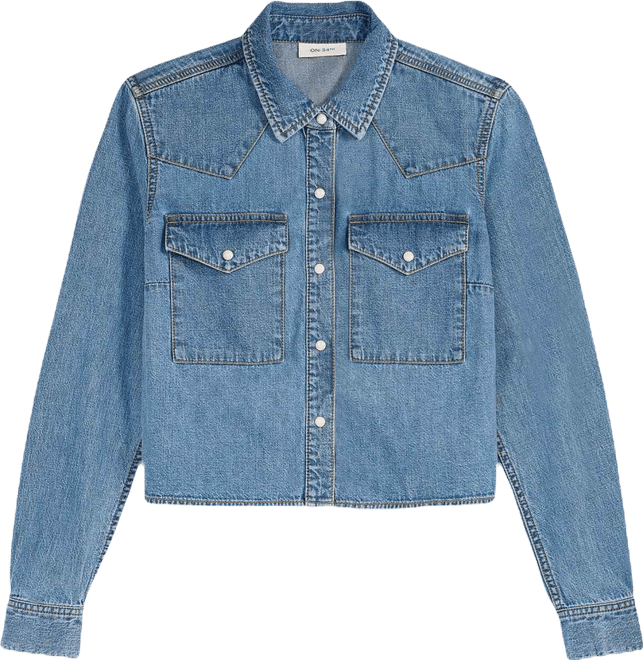 Women's Cropped Denim Western Shirt, Macy's Exclusive