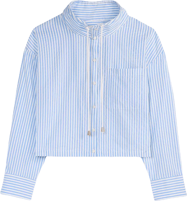 Women's Cropped Drawstring Button-Front Shirt, Macy's Exclusive