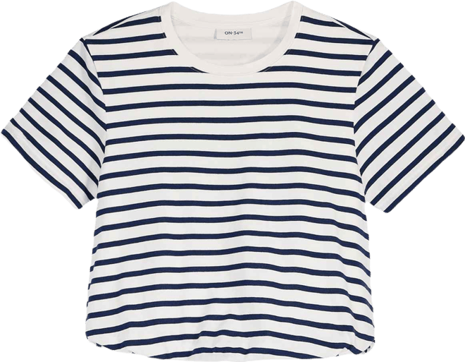 Women's Striped Bubble-Hem T-Shirt, Macy's Exclusive
