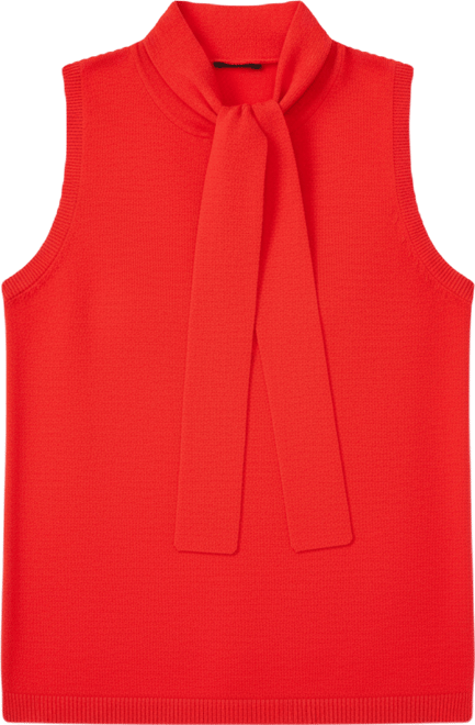 Women's Tie Neck Tank Sweater