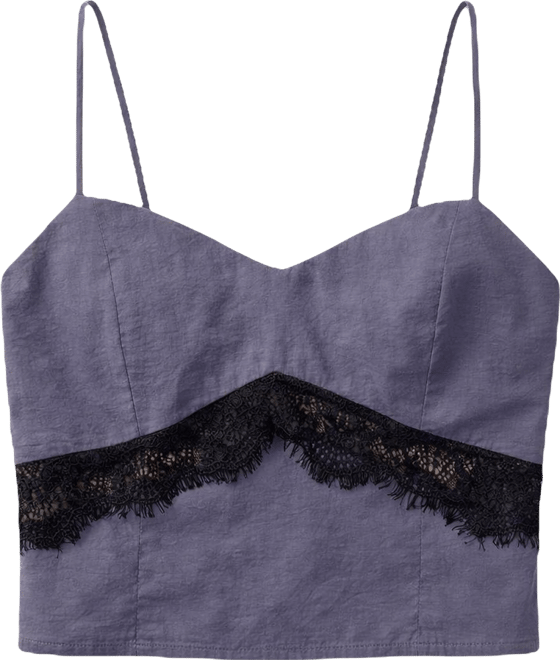 Women's Lace-Trim Cropped Top, Macy's Exclusive