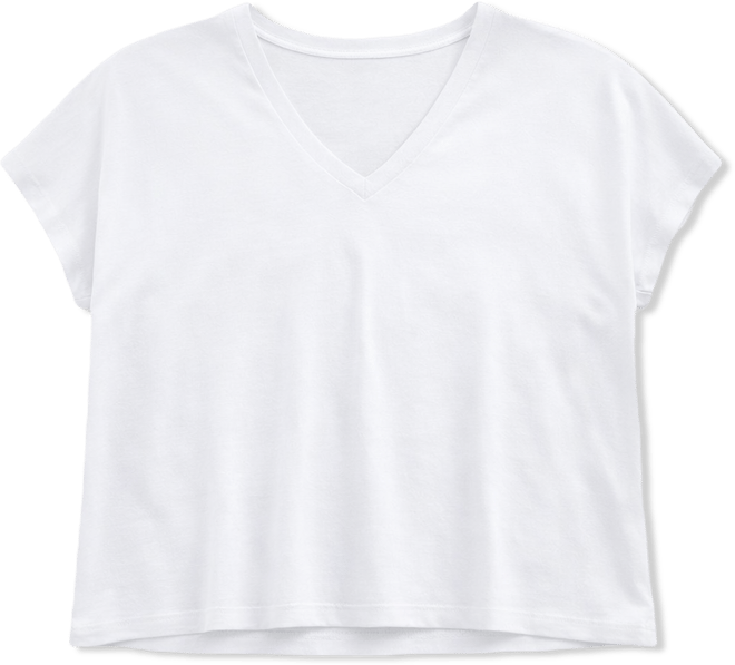 Women's Fine Jersey V-Neck Square Top