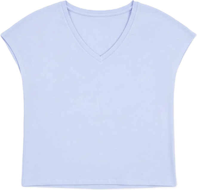 Women's Fine Jersey V-Neck Square Top