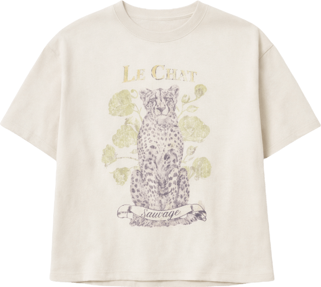 Women's Cotton Le Chat Graphic T-Shirt