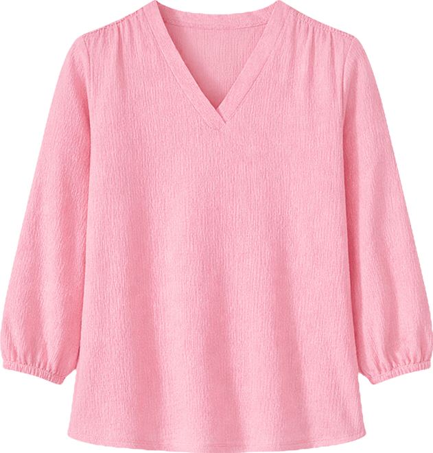 Women's V-Neck Crinkle Top