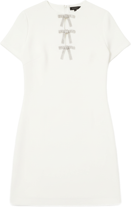 Women's Crew Neck Bow Detail Shirt Dress