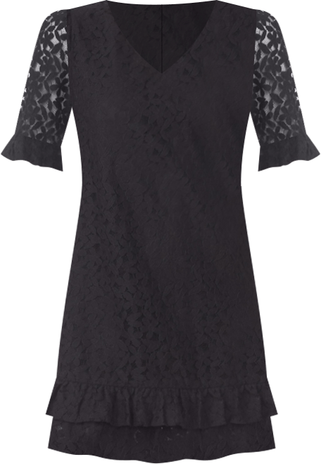 CeCe Women's Lace Detail V-Neck Shift Dress - Macy's