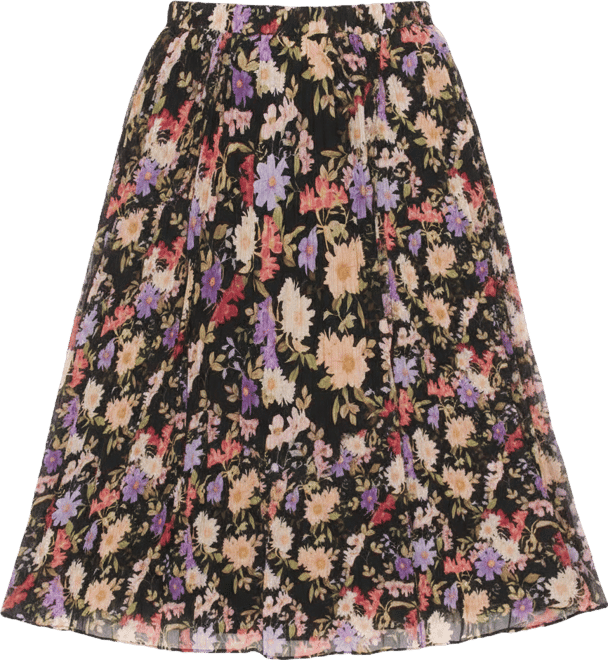 Women's Sunburst Pleat Detail Midi Skirt