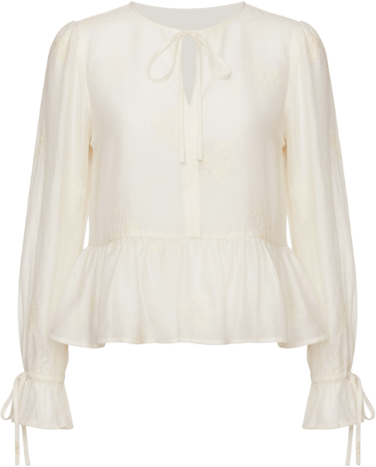 Women's Ruffle Sleeves V-Neck Blouse