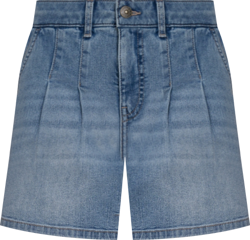 Women's Pleated Denim Shorts