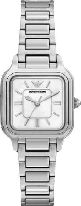 Women's Quartz Three-Hand Silver Stainless Steel Watch, 35mm