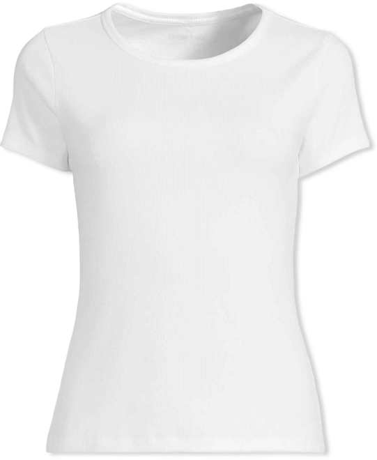 Women's Short Sleeve Crew Neck Micro Rib Mini Tee